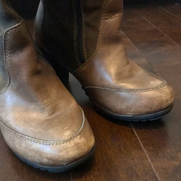 PAJAR Couture Collection Fur Trimmed Suede & Leather Heeled Boots Size 7.5 - Picture 6 of 13